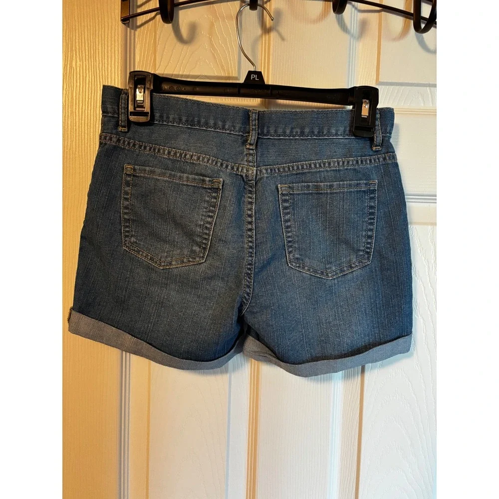 The Childrens Place Girls Denim Shortie Shorts Medium Wash Size 14 Cuffed Denim